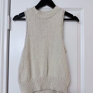 Miou Muse Cream Cable Knit Sweater Tank